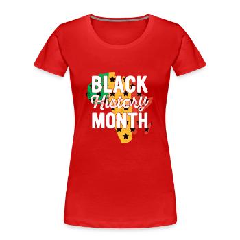 Black History Month Black History - Women's Premium Organic T-Shirt - red - Front - Mia (176cm)