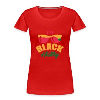 Black History Month Black History - Women's Premium Organic T-Shirt - red - Front - Mia (176cm)