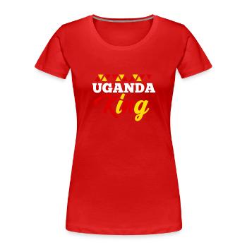 Uganda - Frauen Premium Bio T-Shirt - Rot - Vorne - Mia (176cm)