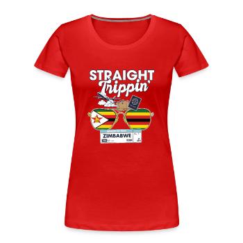 Straight Trippin' Zimbabwe Vacation Tour Travel - Frauen Premium Bio T-Shirt - Rot - Vorne - Mia (176cm)