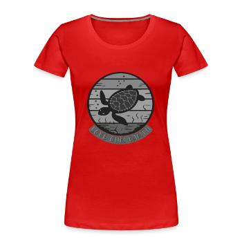 Aimez notre terre - T-shirt bio Premium Femme - rouge - Devant - Mia (176cm)