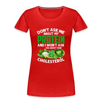 Vegan Veganismus - Frauen Premium Bio T-Shirt - Rot - Vorne - Mia (176cm)