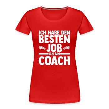 Mannschaft Trainer Und Coach - Frauen Premium Bio T-Shirt - Rot - Vorne - Mia (176cm)