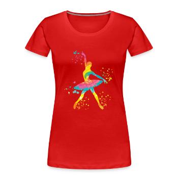 Ballet Danseuse Colorsplash Ballerina - T-shirt bio Premium Femme - rouge - Devant - Mia (176cm)