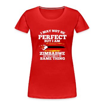 Zimbabwe - T-shirt bio Premium Femme - rouge - Devant - Mia (176cm)