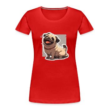 Mops Mops Hund Mops Geschenke Mops Liebhaber - Frauen Premium Bio T-Shirt - Rot - Vorne - Mia (176cm)
