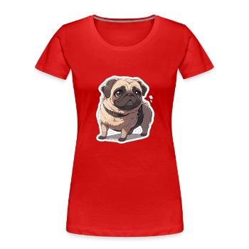 Mops Mops Hund Mops Geschenke Mops Liebhaber - Frauen Premium Bio T-Shirt - Rot - Vorne - Mia (176cm)