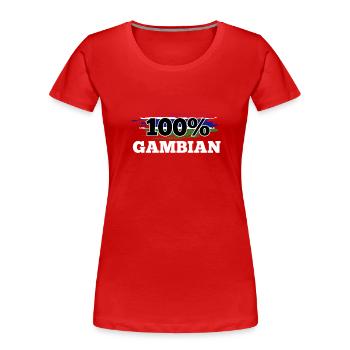Gambie - T-shirt bio Premium Femme - rouge - Devant - Mia (176cm)