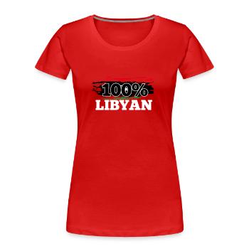Libye - T-shirt bio Premium Femme - rouge - Devant - Mia (176cm)