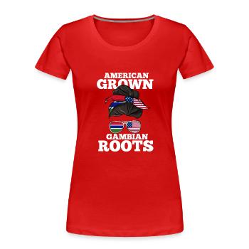 Gambie - T-shirt bio Premium Femme - rouge - Devant - Mia (176cm)