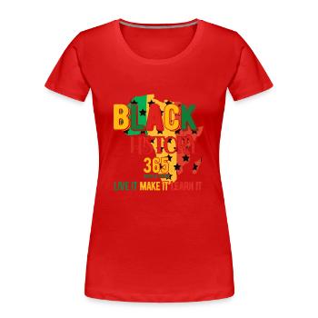 Black History Month Black History - Women's Premium Organic T-Shirt - red - Front - Mia (176cm)
