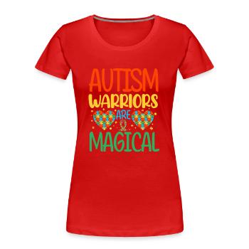 Autism Autistic - Women's Premium Organic T-Shirt - red - Front - Mia (176cm)
