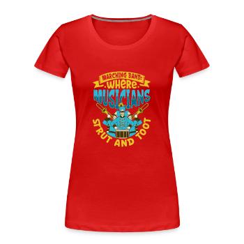 Marching Band Clarinetist School Rehearsal Music - Women's Premium Organic T-Shirt - red - Front - Mia (176cm)