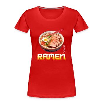 Anime Ramen Nudeln - Frauen Premium Bio T-Shirt - Rot - Vorne - Mia (176cm)