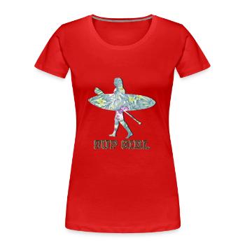 SUP - Women's Premium Organic T-Shirt - red - Front - Mia (176cm)