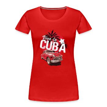 Viva la Cuba - Voiture cubaine, T-Shirt Holyday - T-shirt bio Premium Femme - rouge - Devant - Mia (176cm)