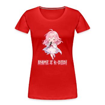Anime and K-Pop Korean Pop Music Kpop - Women's Premium Organic T-Shirt - red - Front - Mia (176cm)