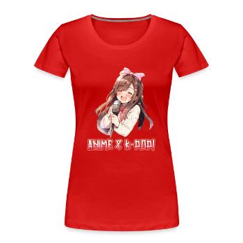 Anime and K-Pop Korean Pop Music Kpop - Women's Premium Organic T-Shirt - red - Front - Mia (176cm)