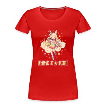 Anime and K-Pop Korean Pop Music Kpop - Women's Premium Organic T-Shirt - red - Front - Mia (176cm)