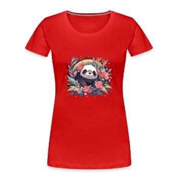 Panda Panda Bear Panda Baby Pandas - Women's Premium Organic T-Shirt - red - Front - Mia (176cm)