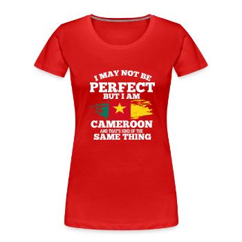 Kamerun - Frauen Premium Bio T-Shirt - Rot - Vorne - Mia (176cm)