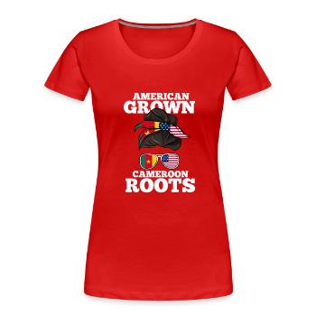 Cameroun - T-shirt bio Premium Femme - rouge - Devant - Mia (176cm)