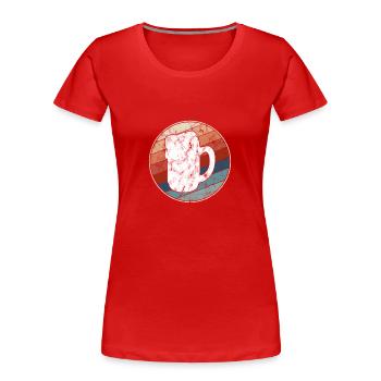 Bière Rétro - T-shirt bio Premium Femme - rouge - Devant - Mia (176cm)