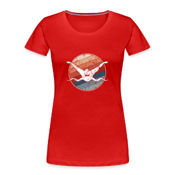 Natation Rétro - T-shirt bio Premium Femme - rouge - Devant - Mia (176cm)