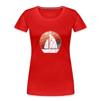 Sailing Retro - Women's Premium Organic T-Shirt - red - Front - Mia (176cm)