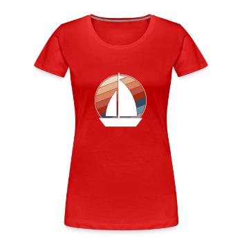 Sailing Retro - Women's Premium Organic T-Shirt - red - Front - Mia (176cm)