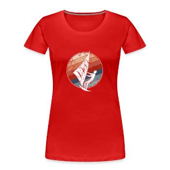 Cerf-volant rétro - T-shirt bio Premium Femme - rouge - Devant - Mia (176cm)