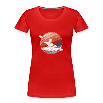 Kanu Retro - Frauen Premium Bio T-Shirt - Rot - Vorne - Mia (176cm)