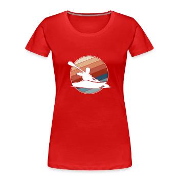 Kanu Retro - Frauen Premium Bio T-Shirt - Rot - Vorne - Mia (176cm)