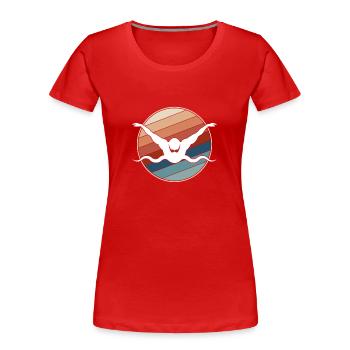 Natation Rétro - T-shirt bio Premium Femme - rouge - Devant - Mia (176cm)