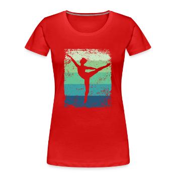 Ballet Danseur Vintage Man Ballerino - T-shirt bio Premium Femme - rouge - Devant - Mia (176cm)