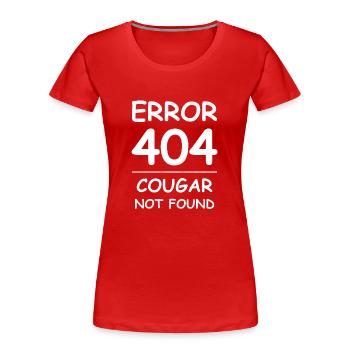 Cougar nicht gefunden Fehler 404 - Frauen Premium Bio T-Shirt - Rot - Vorne - Mia (176cm)