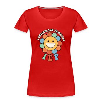 Sped Teacher Appreciation I Encourage Progress - Frauen Premium Bio T-Shirt - Rot - Vorne - Mia (176cm)