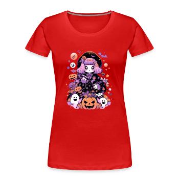 Aesthetics Halloween Anime Manga - Women's Premium Organic T-Shirt - red - Front - Mia (176cm)