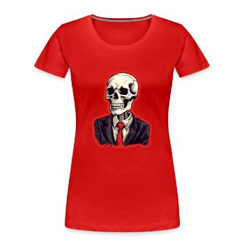 Costume d’Halloween squelette - T-shirt bio Premium Femme - rouge - Devant - Mia (176cm)