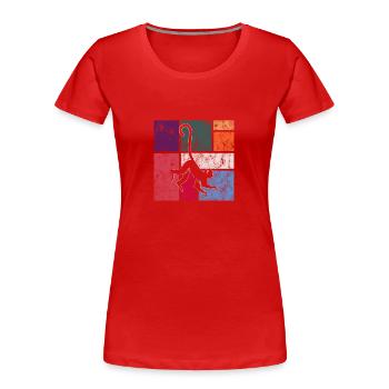 Affe - Frauen Premium Bio T-Shirt - Rot - Vorne - Mia (176cm)