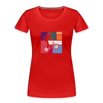 Le BMX - T-shirt bio Premium Femme - rouge - Devant - Mia (176cm)
