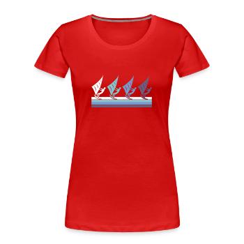 Kite - Frauen Premium Bio T-Shirt - Rot - Vorne - Mia (176cm)