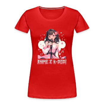 Anime and K-Pop Korean Pop Music Kpop - Women's Premium Organic T-Shirt - red - Front - Mia (176cm)