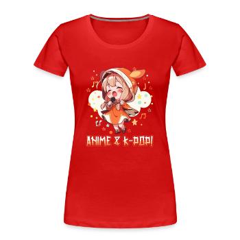 Anime and K-Pop Korean Pop Music Kpop - Women's Premium Organic T-Shirt - red - Front - Mia (176cm)