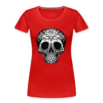 Tête de mort - T-shirt bio Premium Femme - rouge - Devant - Mia (176cm)
