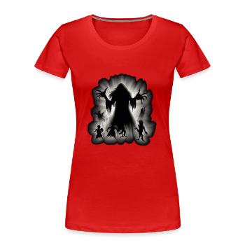 FIGURES D’OMBRE EFFRAYANTES - T-shirt bio Premium Femme - rouge - Devant - Mia (176cm)