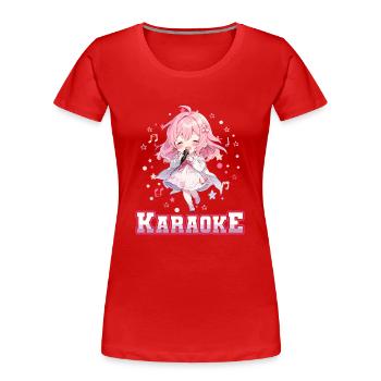 Filles Manga Anime Karaoké - T-shirt bio Premium Femme - rouge - Devant - Mia (176cm)