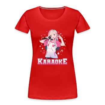 Filles Manga Anime Karaoké - T-shirt bio Premium Femme - rouge - Devant - Mia (176cm)
