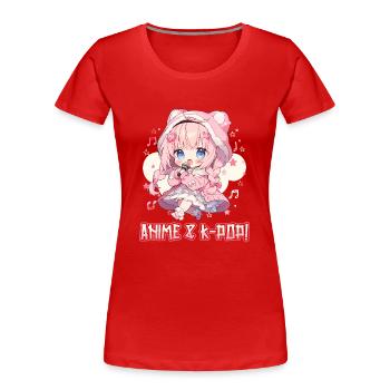 Anime and K-Pop Korean Pop Music Kpop - Women's Premium Organic T-Shirt - red - Front - Mia (176cm)
