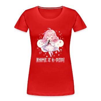 Anime and K-Pop Korean Pop Music Kpop - Women's Premium Organic T-Shirt - red - Front - Mia (176cm)